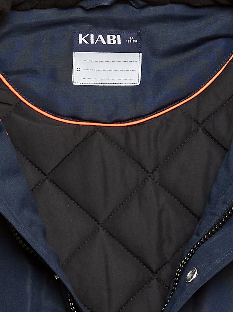 Waterafstotende parka met capuchon Blauw - Kiabi