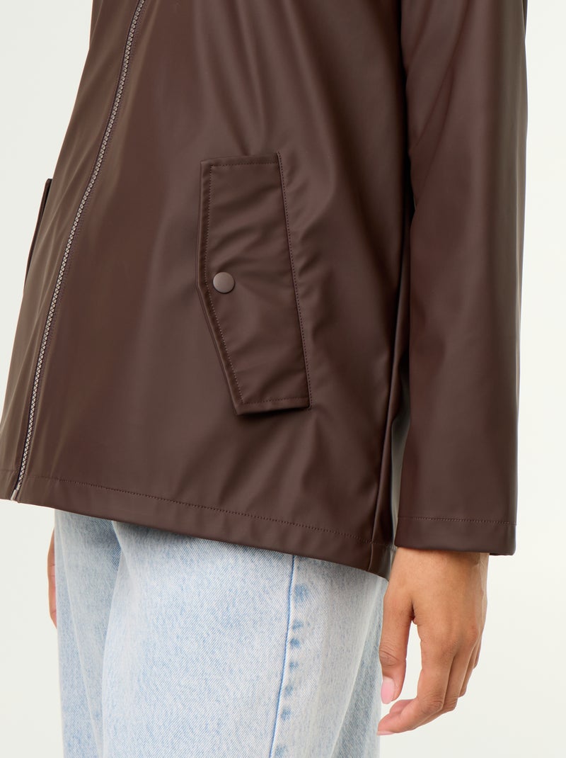 Waterafstotende parka met capuchon Bruin - Kiabi