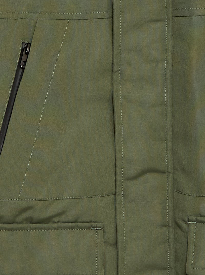 Waterafstotende parka met capuchon Groen - Kiabi