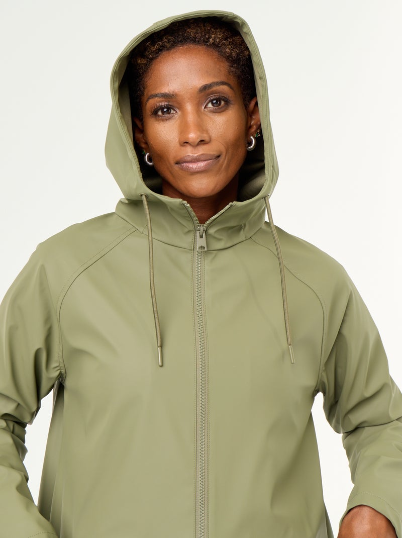 Waterafstotende parka met capuchon Groen - Kiabi