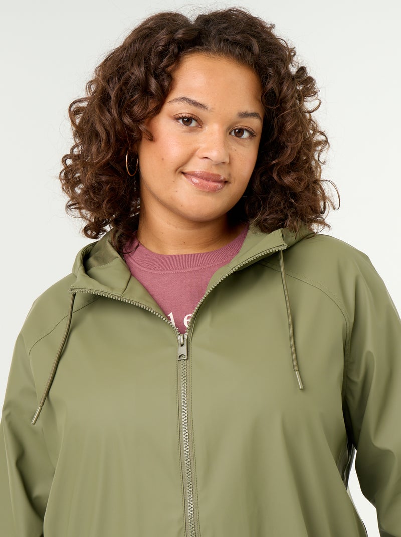 Waterafstotende parka met capuchon Groen - Kiabi