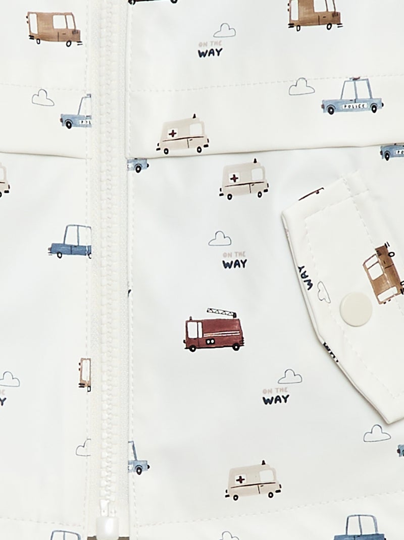 Waterafstotende parka met capuchon Wit - Kiabi
