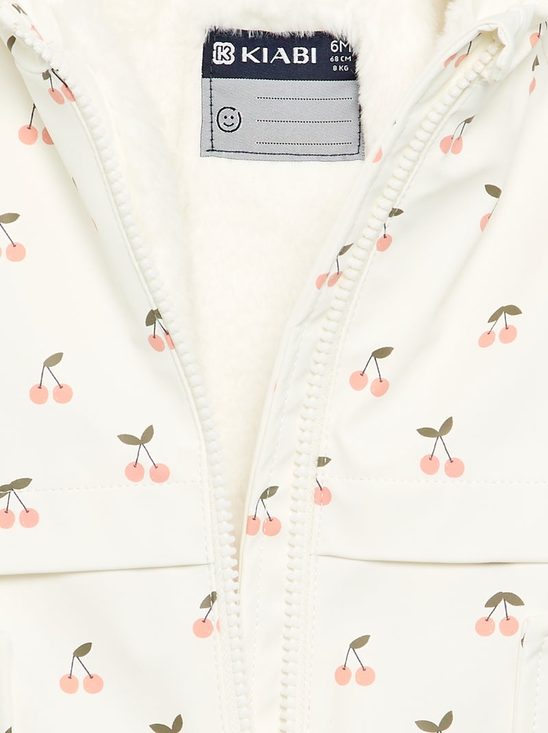 Waterafstotende parka met capuchon Wit - Kiabi