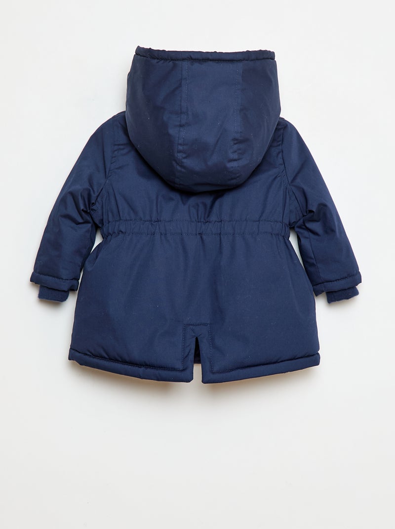 Waterafstotende parka met capuchon Zwart - Kiabi