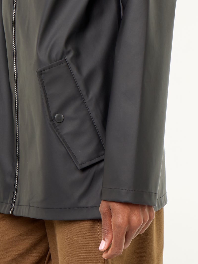 Waterafstotende parka met capuchon Zwart - Kiabi