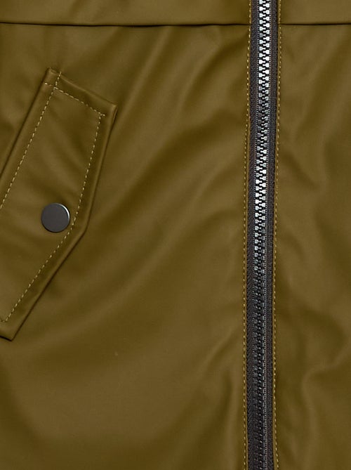 Waterafstotende parka met kap en imitatieschapenvacht - Kiabi