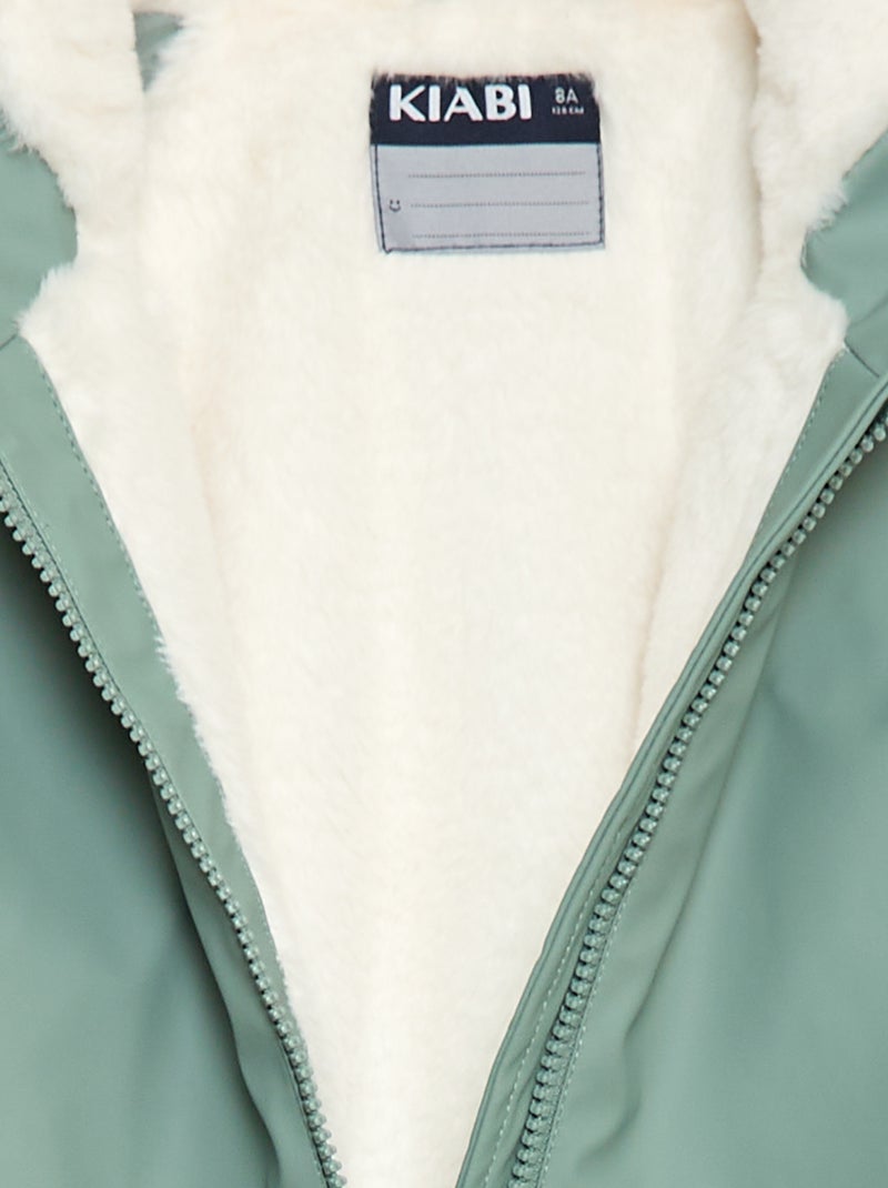 Waterafstotende parka met volledig gevoerde kap Groen - Kiabi