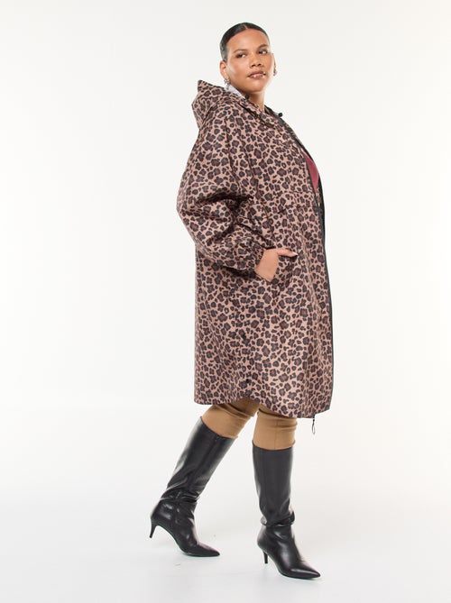 Waterafstotende regencape met luipaardmotief - Kiabi