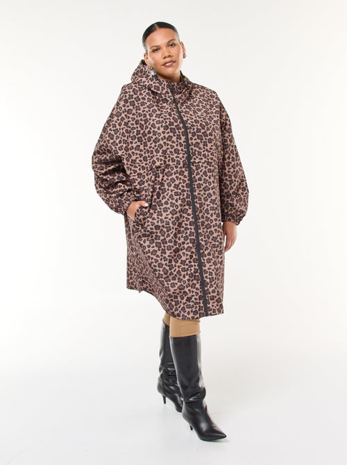 Waterafstotende regencape met luipaardmotief - Kiabi