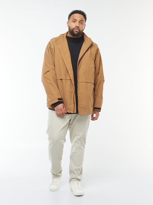 Waterdicht windjack met capuchon en afneembare mouwen - Kiabi