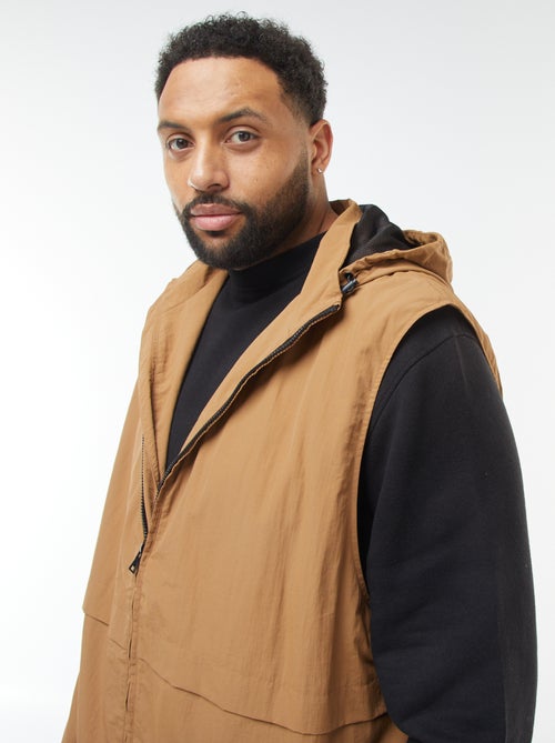 Waterdicht windjack met capuchon en afneembare mouwen - Kiabi