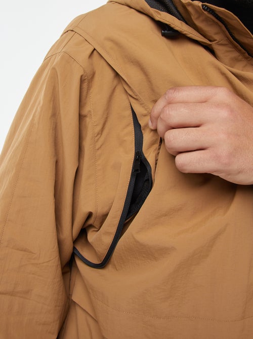 Waterdicht windjack met capuchon en afneembare mouwen - Kiabi