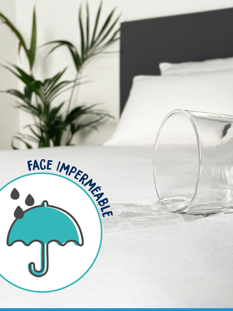 Waterdichte matrasbeschermer voor baby's WIT - Kiabi