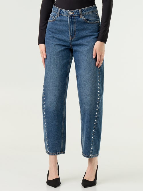 Wide fit jeans met decoratieve studs - Kiabi