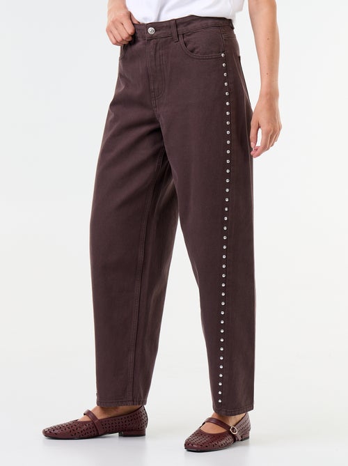 Wide fit jeans met decoratieve studs - Kiabi