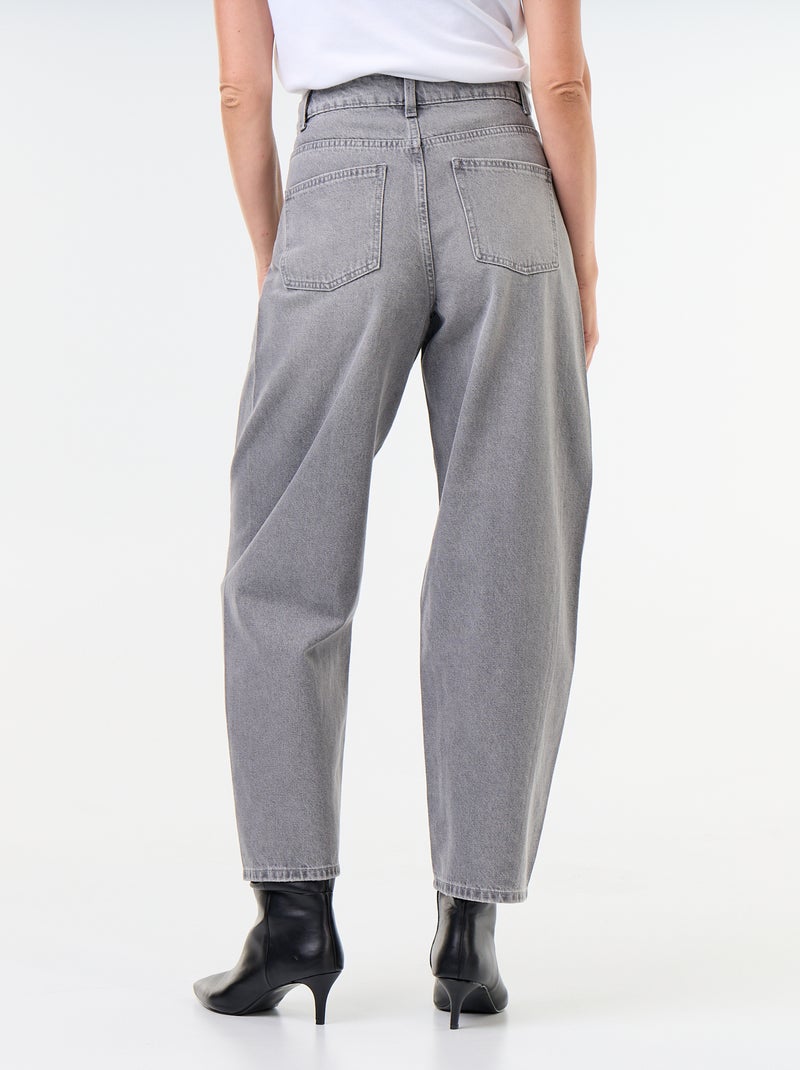 Wide fit jeans met decoratieve studs Grijs - Kiabi