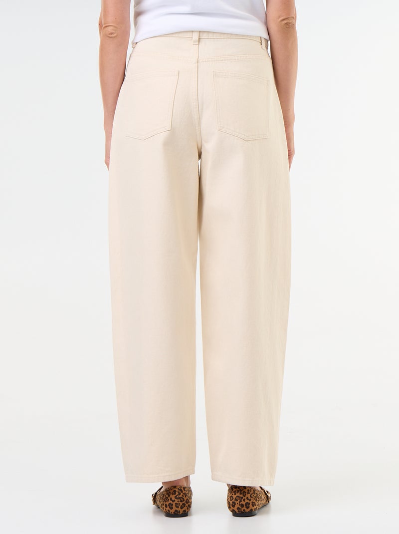 Wide fit jeans met decoratieve studs Wit - Kiabi
