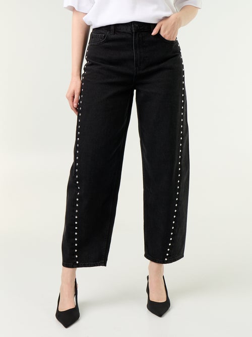 Wide fit jeans met decoratieve studs - Kiabi