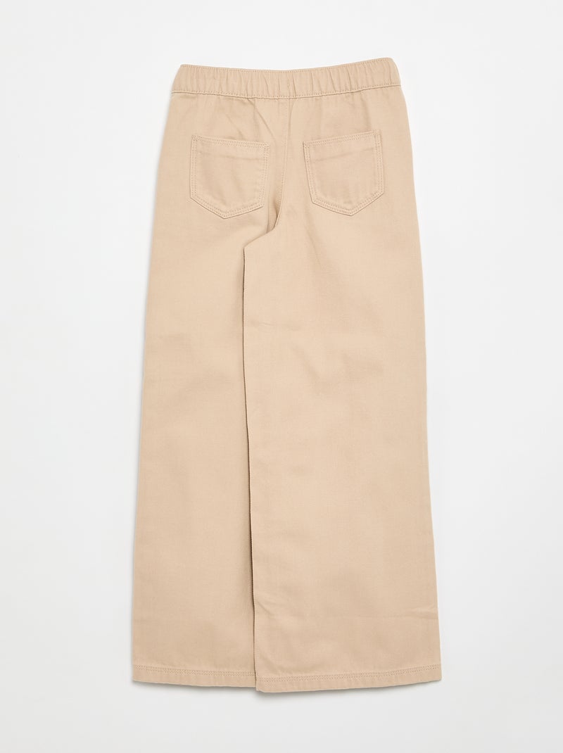 Wide leg-broek - aansluitende pasvorm Biege - Kiabi