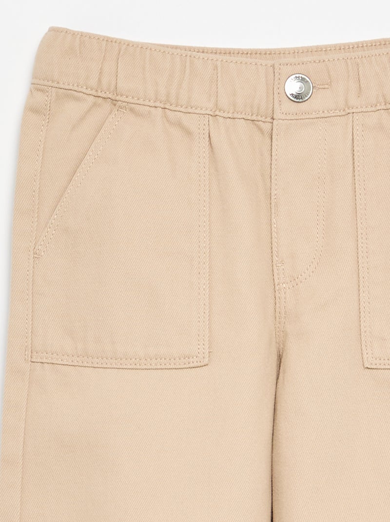 Wide leg-broek - aansluitende pasvorm Biege - Kiabi