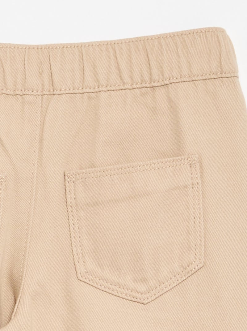 Wide leg-broek - aansluitende pasvorm Biege - Kiabi