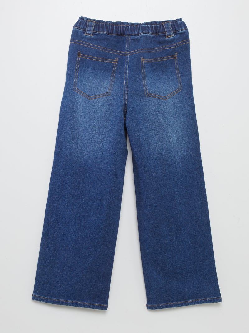 Wide leg-broek - collectie gemakkelijk aan te trekken BLAUW - Kiabi