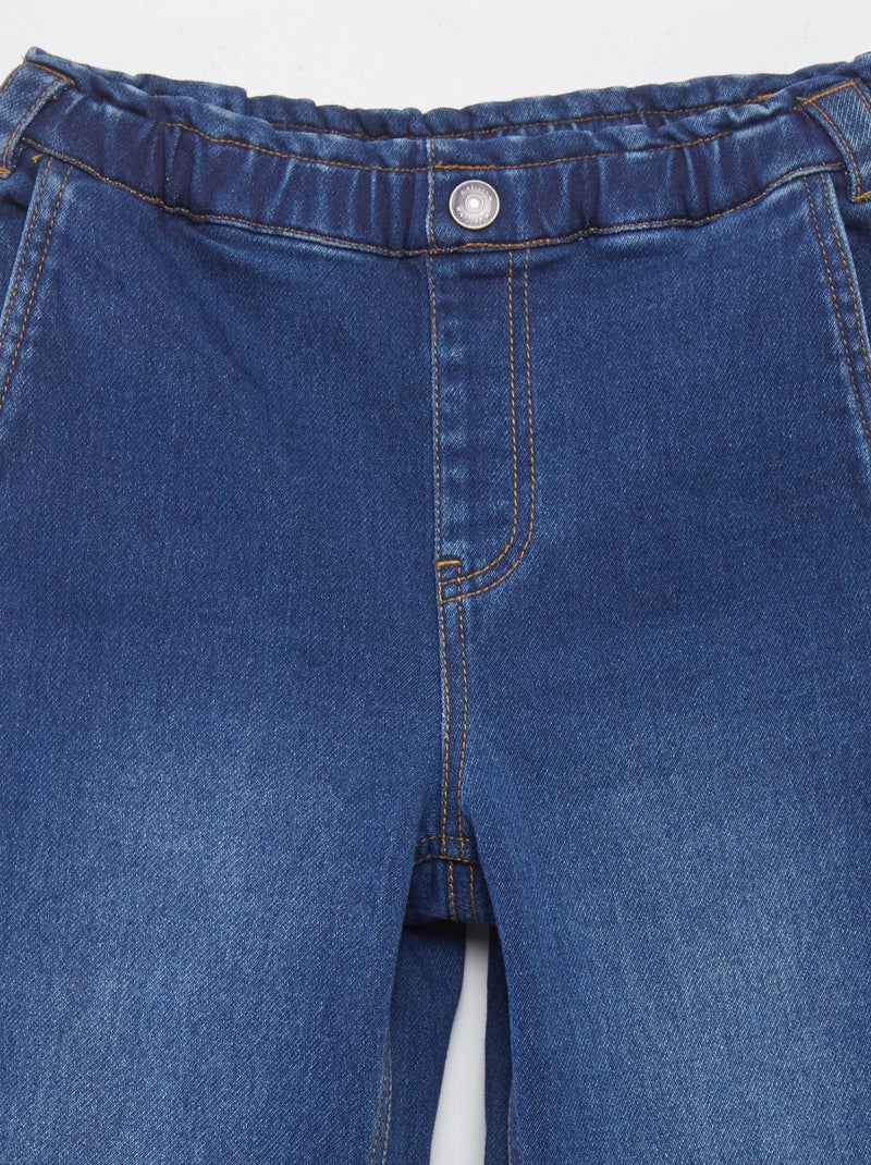 Wide leg-broek - collectie gemakkelijk aan te trekken BLAUW - Kiabi