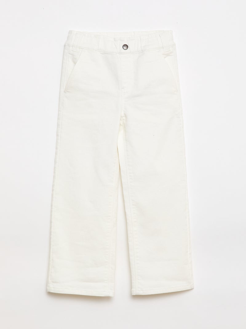 Wide leg-broek - collectie gemakkelijk aan te trekken WIT - Kiabi