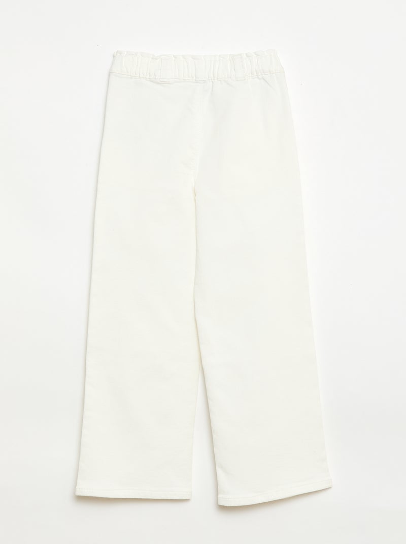 Wide leg-broek - collectie gemakkelijk aan te trekken Wit - Kiabi