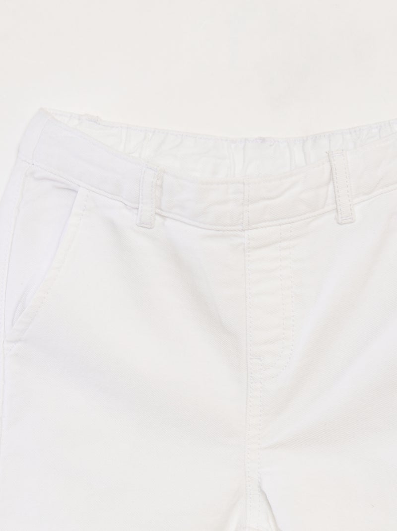 Wide leg-broek met borduursel wit - Kiabi