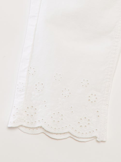 Wide leg-broek met borduursel - Kiabi