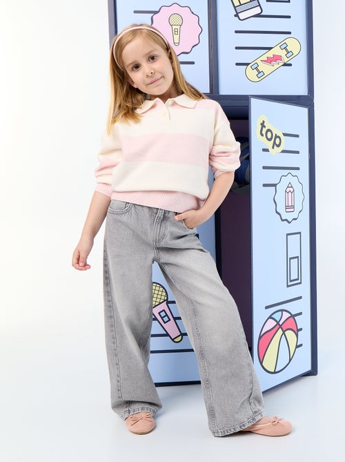Wide leg-broek met borduurwerk - Kiabi