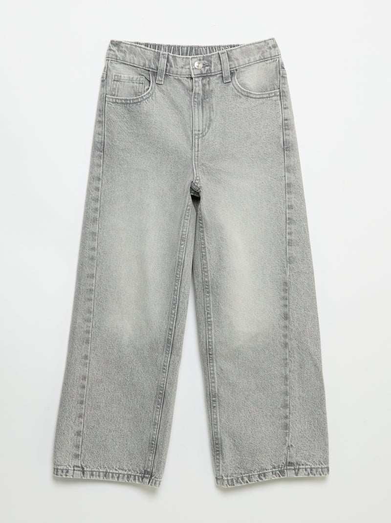 Wide leg-broek met borduurwerk Grijs - Kiabi