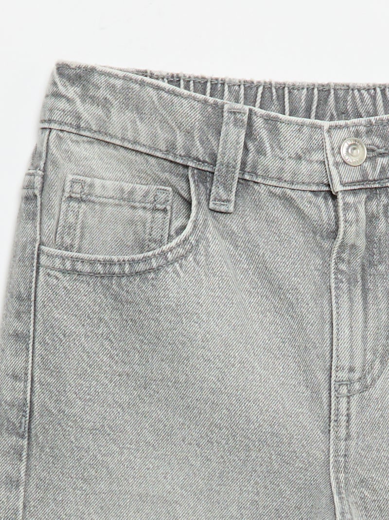 Wide leg-broek met borduurwerk Grijs - Kiabi