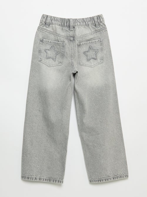 Wide leg-broek met borduurwerk - Kiabi