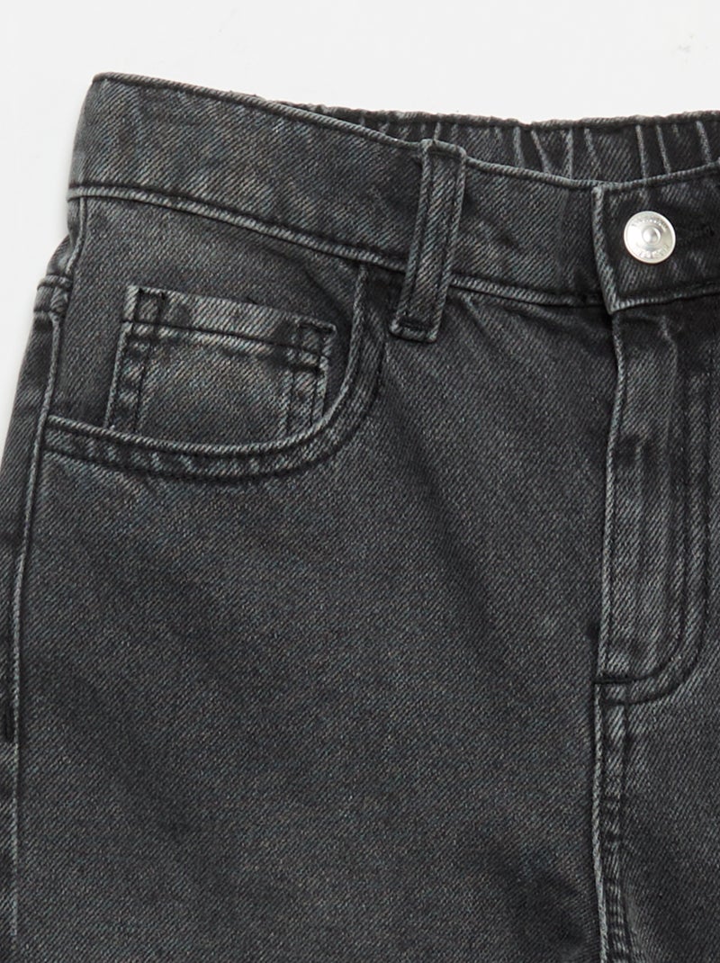 Wide leg-broek met borduurwerk Grijs - Kiabi