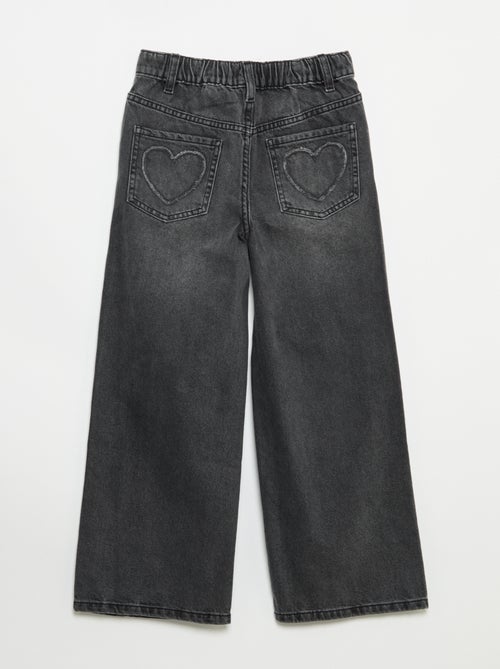 Wide leg-broek met borduurwerk - Kiabi