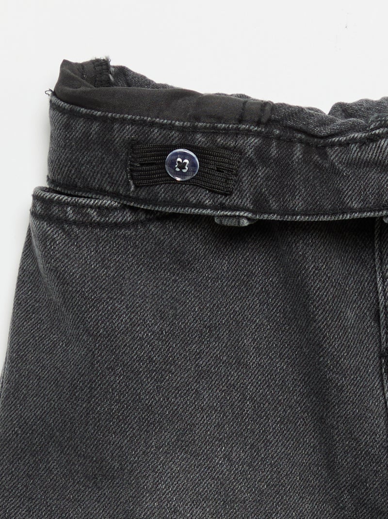 Wide leg-broek met borduurwerk Grijs - Kiabi