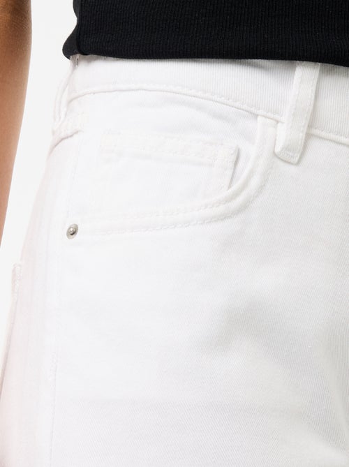 Wide leg-broek met destroy-effect en lage taille - Kiabi