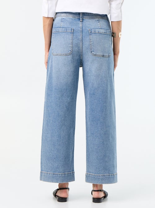 Wide leg-broek met gevlochten zakken - Kiabi