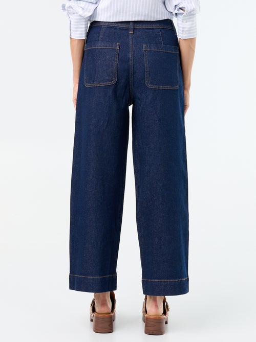 Wide leg-broek met gevlochten zakken - Kiabi