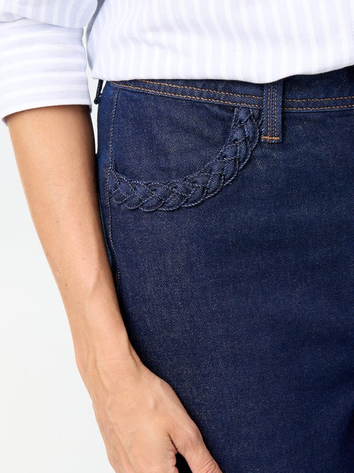 Wide leg-broek met gevlochten zakken - Kiabi