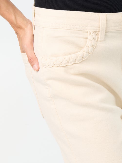 Wide leg-broek met gevlochten zakken - Kiabi