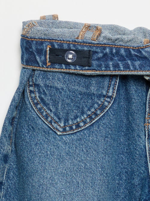 Wide leg-broek met hartjesborduurwerk - Kiabi