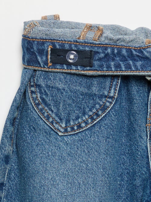 Wide leg-broek met hartjesborduurwerk - Kiabi