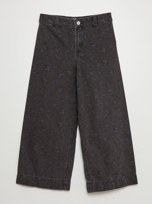 Wide leg broek met luipaardprint - Kiabi