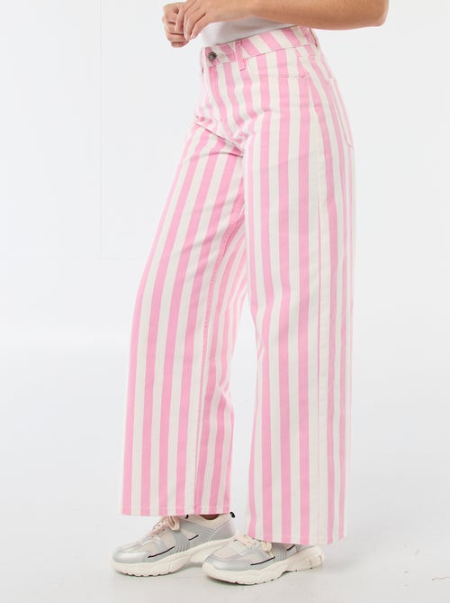 Wide leg broek met strepen - Kiabi