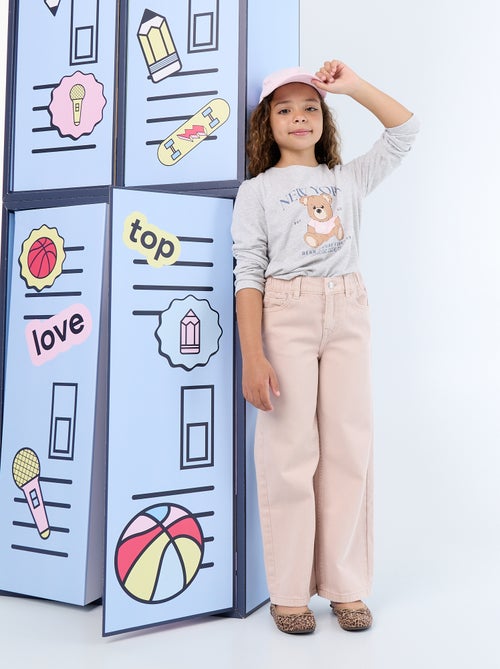 Wide leg-broek met verstelbare taille - Kiabi