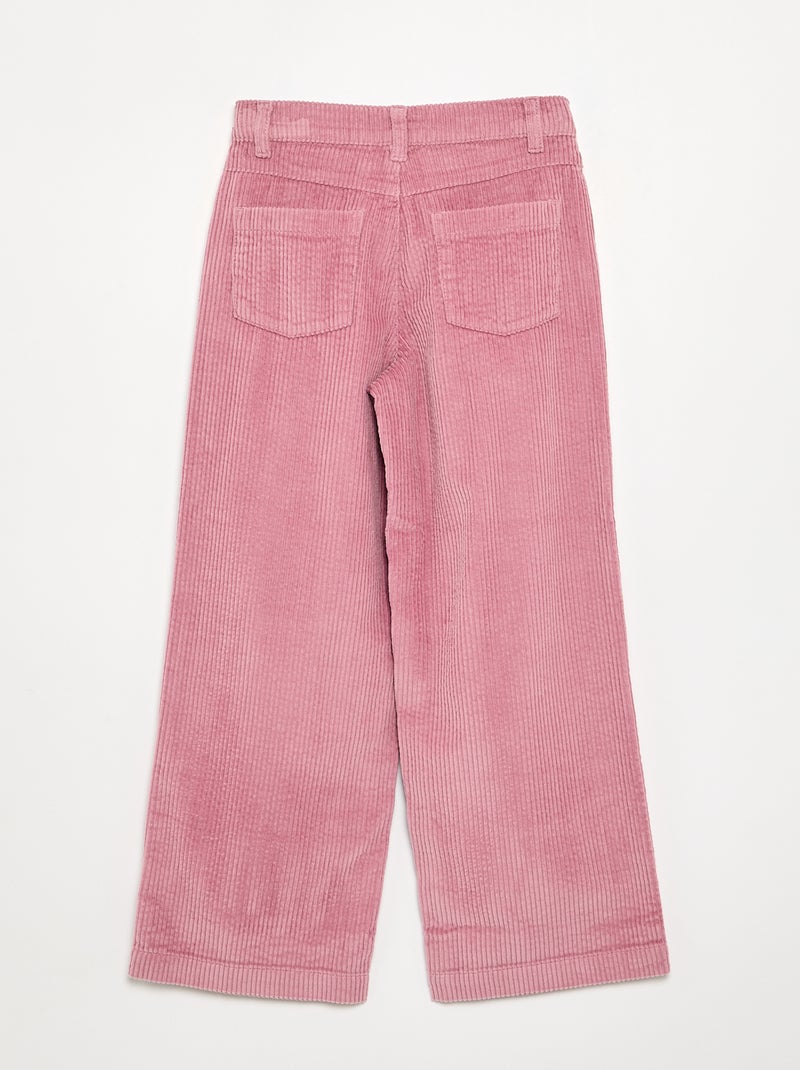 Wide leg-broek van ribfluweel Rose - Kiabi