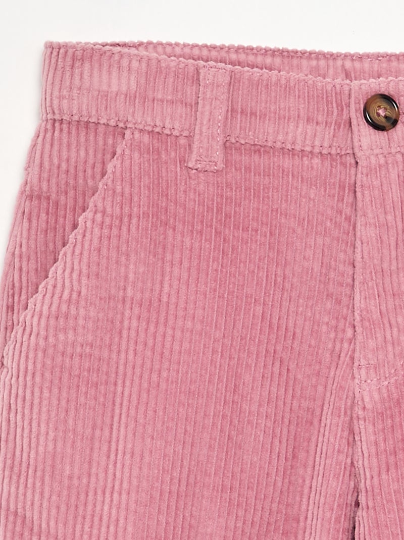 Wide leg-broek van ribfluweel Rose - Kiabi